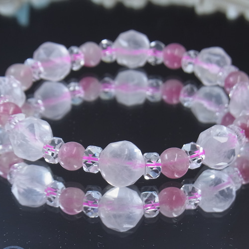 宝石質ローズクォーツ ピンクトルマリンシリカ キラキラ＆ 夢可愛い 恋