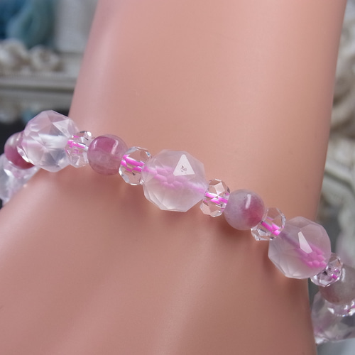 宝石質ローズクォーツ ピンクトルマリンシリカ キラキラ＆ 夢可愛い 恋