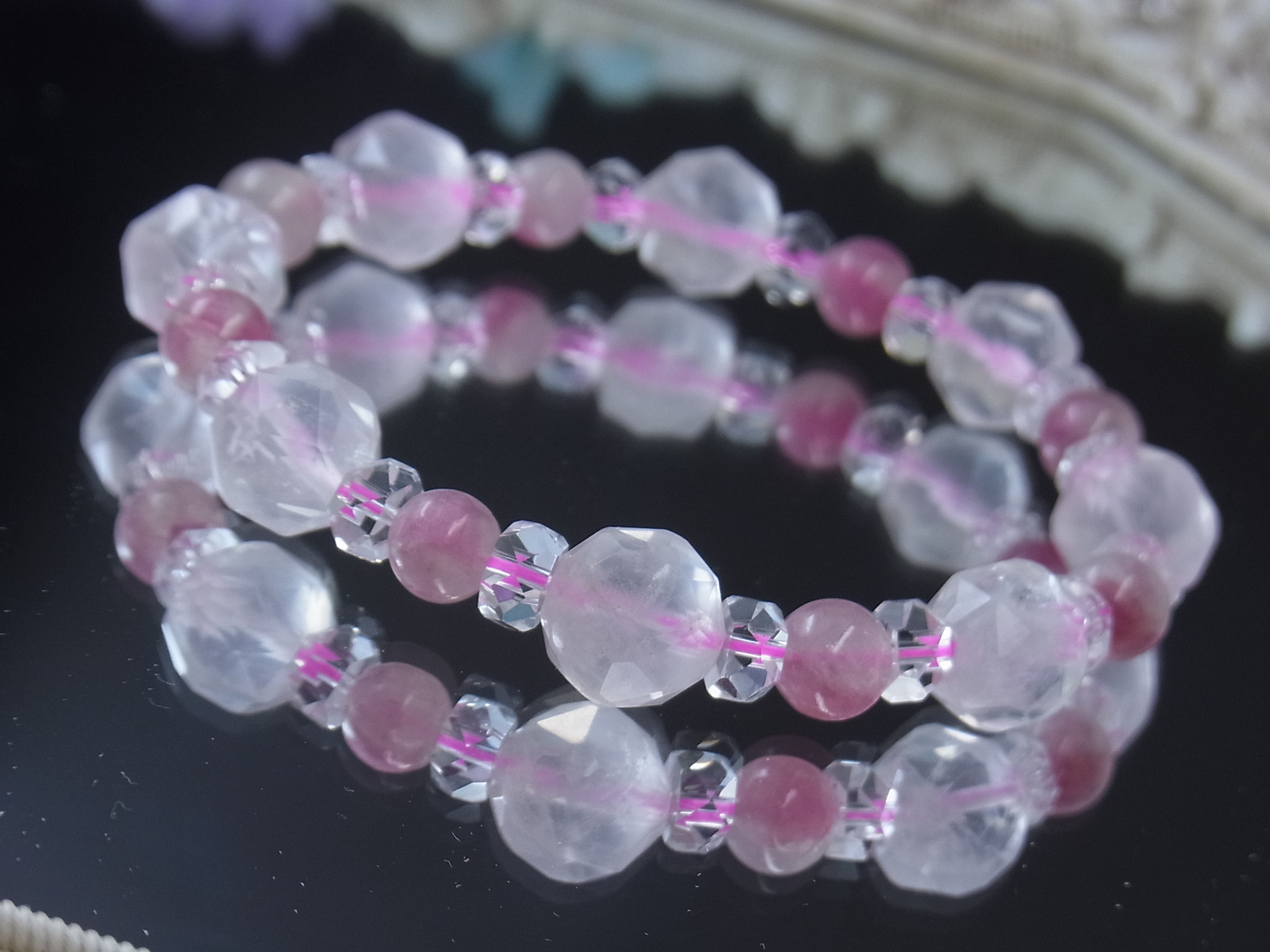 宝石質ローズクォーツ ピンクトルマリンシリカ キラキラ＆ 夢可愛い 恋
