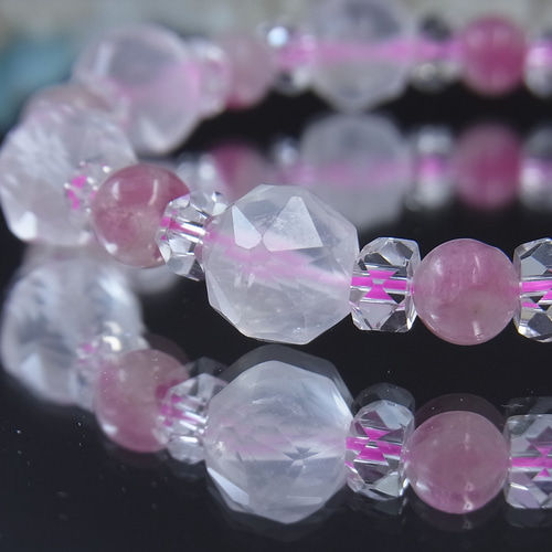 宝石質ローズクォーツ ピンクトルマリンシリカ キラキラ＆ 夢可愛い 恋