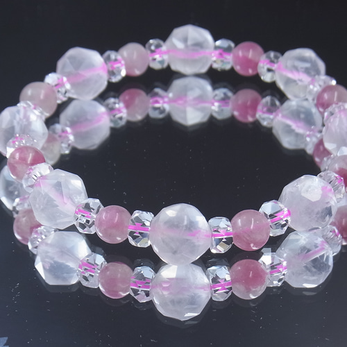 宝石質ローズクォーツ ピンクトルマリンシリカ キラキラ＆ 夢可愛い 恋