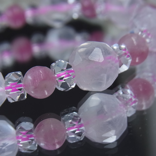 宝石質ローズクォーツ ピンクトルマリンシリカ キラキラ＆ 夢可愛い 恋