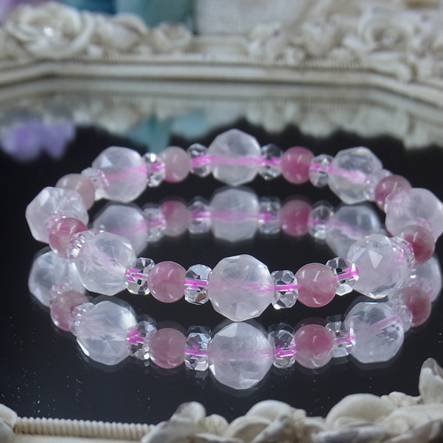 宝石質ローズクォーツ ピンクトルマリンシリカ キラキラ＆ 夢可愛い 恋