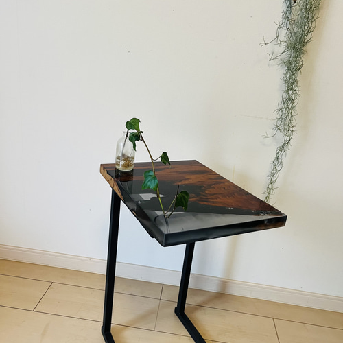 屋久杉 ソファテーブル レジンテーブル サイドテーブル コーヒーテーブル