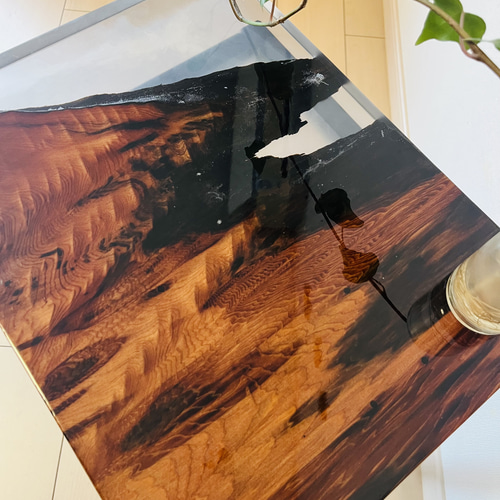 屋久杉 ソファテーブル レジンテーブル サイドテーブル コーヒーテーブル