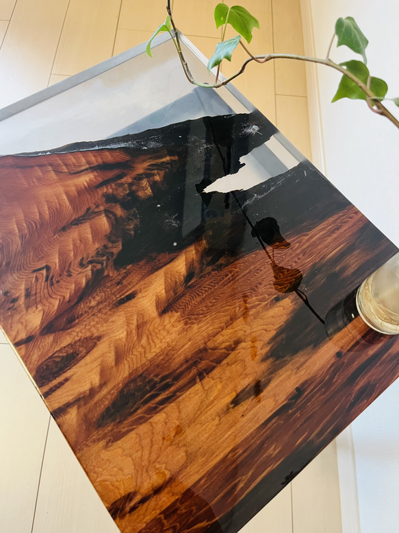 屋久杉 レジンテーブル ソファテーブル サイドテーブル