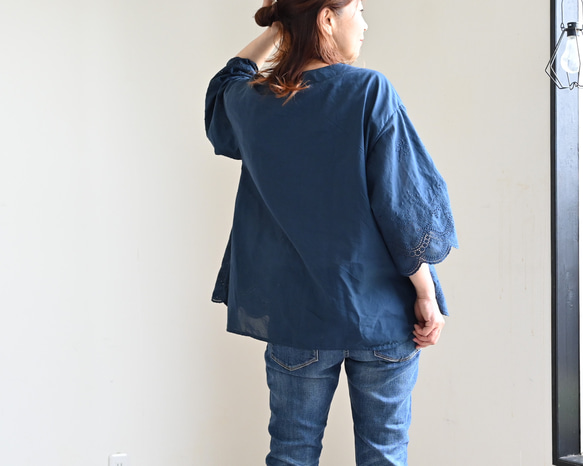 【NEW】スカラップ刺繍レースのコットンブラウス 11枚目の画像