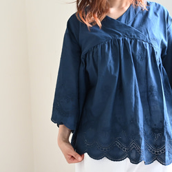 【NEW】スカラップ刺繍レースのコットンブラウス 7枚目の画像