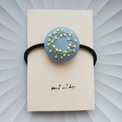メッセージ省かせてくださいʚ♡ɞ　オーダーヘアゴム 刺繍ヘアゴム no. 1787 くるみボタン 《送料無料》 ヘアゴム mi