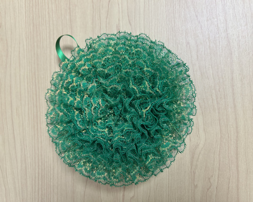 沖縄のレースたわし 緑 ラメ入り その他キッチン小物 ことぶきLABO