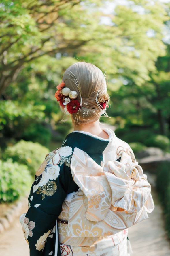 シフォンフラワー髪飾り　ワインレッド　成人式　振袖　成人式前撮り　成人式髪飾り　ウェディング　ブライダル　和装