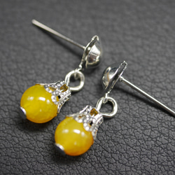 14kgf 天然石ピアス　カーネリアンとペリドット　ぷらぷら　ビタミンカラー 14kgf 天然石ピアス カーネリアンとペリドット ぷらぷら