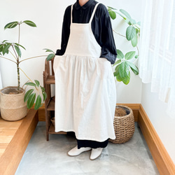 ハーフリネンエプロン＊くたっとした柔らか生地＊ぷくっとした