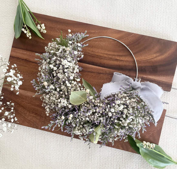 ブルーファンタジアと花々のリース ブルーファンタジアと花々の