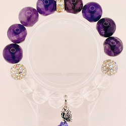 【アイリスクォーツ＆アメジスト(ハート)】内径約15cm 浄化済み アイリスクォーツ＆アメジスト(ハート)】内径約15cm 浄化済み