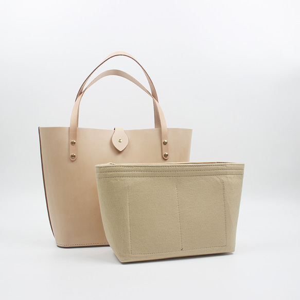 LANSUI DESIGN 名入れ対応 ヌメ革手作り手縫い トートバッグ 8枚目の画像