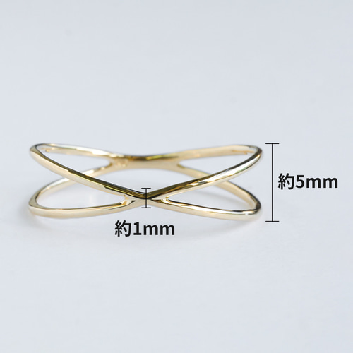 K18 リング. 指輪　アクセサリー ジュエリー K18 リング クロス 18金 指輪 18k 華奢リング スキンジュリー 重ね付け