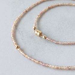 【再販！】極小ピンクジルコン＊14Kgfマグネットクラスプ＊40cmネックレス 2枚目の画像