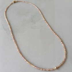 【再販！】極小ピンクジルコン＊14Kgfマグネットクラスプ＊40cmネックレス 3枚目の画像