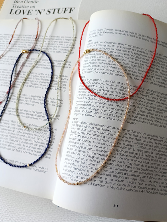 【再販！】極小ピンクジルコン＊14Kgfマグネットクラスプ＊40cmネックレス 4枚目の画像