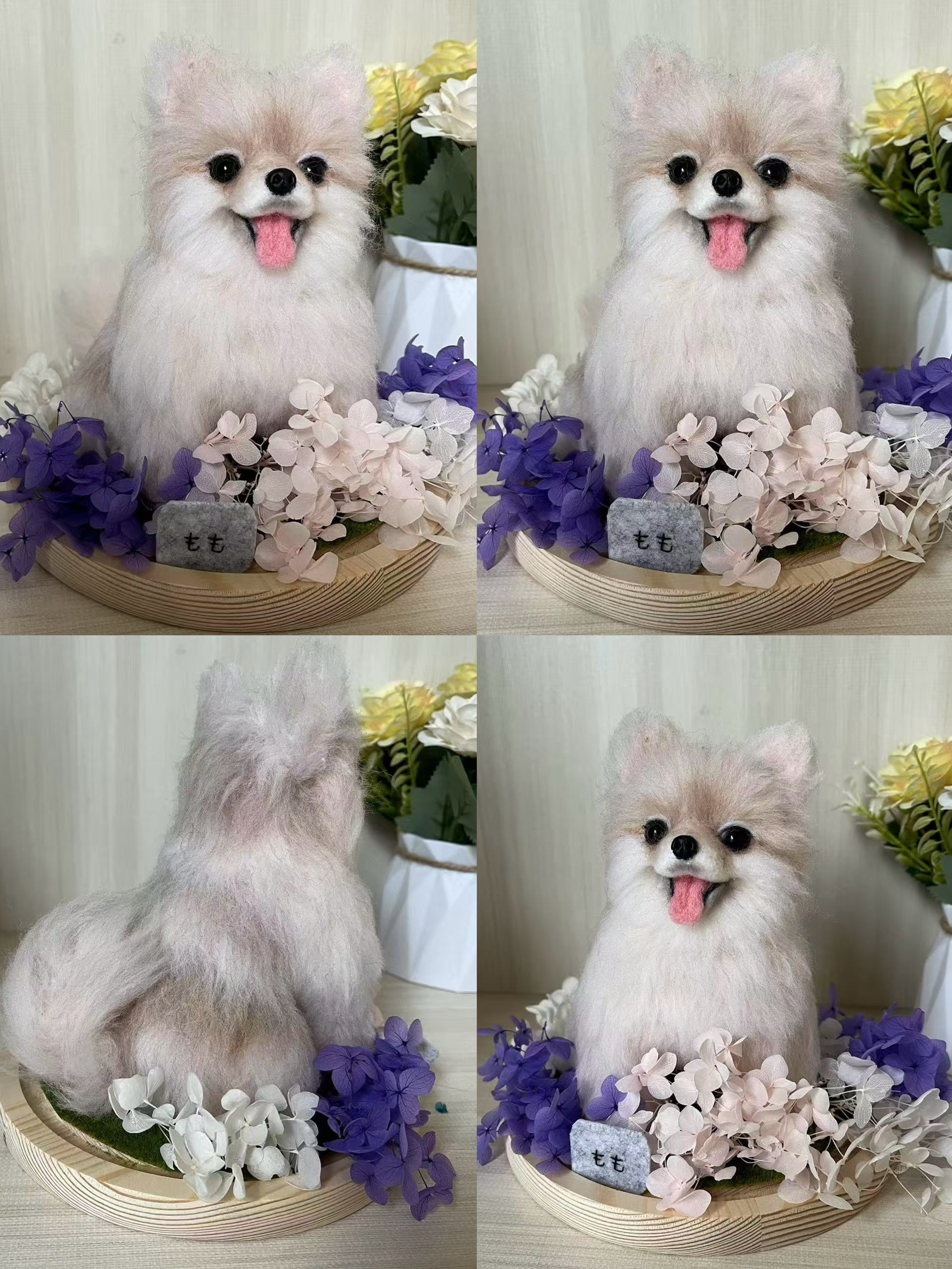 ハンドメイド　【世界に一つだけのうちの子ミニチュア】　羊毛フェルト作品　ふわふわ羊毛で作る　愛犬　愛猫　愛兎　名入り