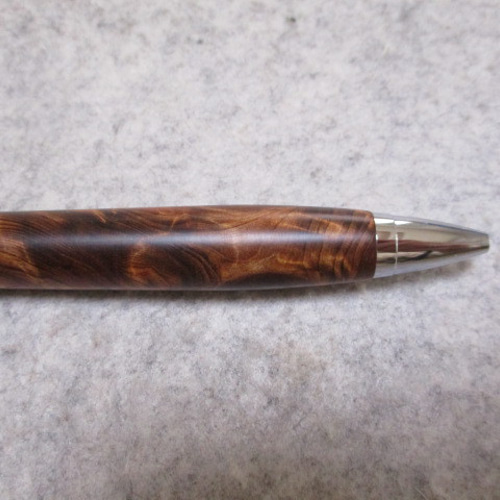 屋久杉瘤 黒油木 瘤杢光明 椿油仕上げ 木軸ボールペン(シャープ