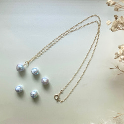 14kgf gold pearl 琵琶湖 淡水パール 真珠 (ネックレス)ホワイト