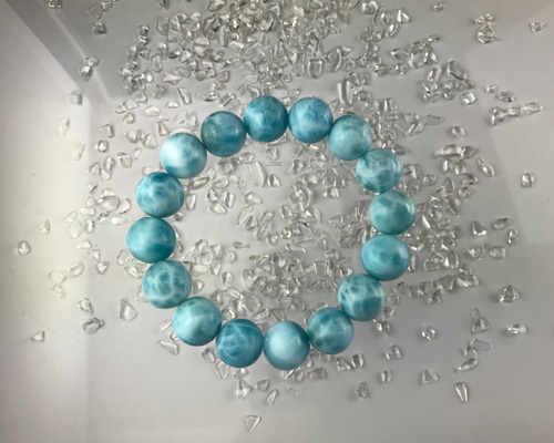 ラリマー 11mm 18cm 0100 ラリマー丸玉ブレスレット 11mm｜マライカ公式通販