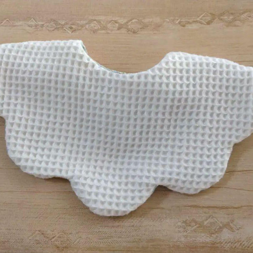 New*ふわふわお花のスタイ*ブルー小花*ワッフル スタイ・よだれかけ