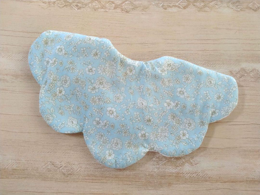 New*ふわふわお花のスタイ*ブルー小花*ワッフル スタイ