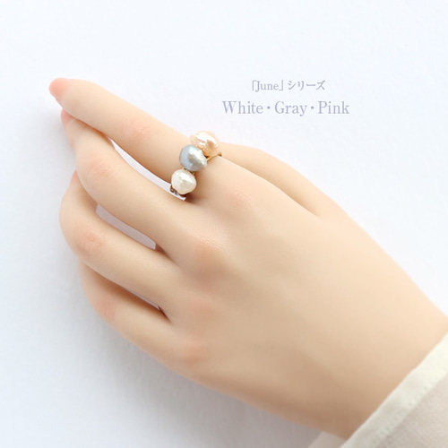 ハンドメイド  シルバー製薔薇リング  バロックパール付き  直径約18～19㎜ ハンドメイド シルバー製薔薇リング バロックパール付き 直径約