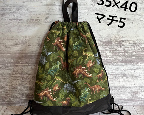 小学生 ナップサック お着替え袋 体操着入れ☆リアルタッチ 恐竜