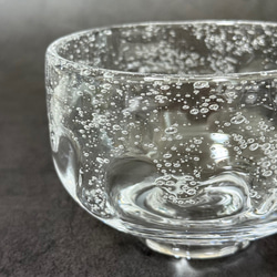 【新作】ガラス抹茶碗（泡釉薬）お湯使用可・化粧箱入り 3枚目の画像