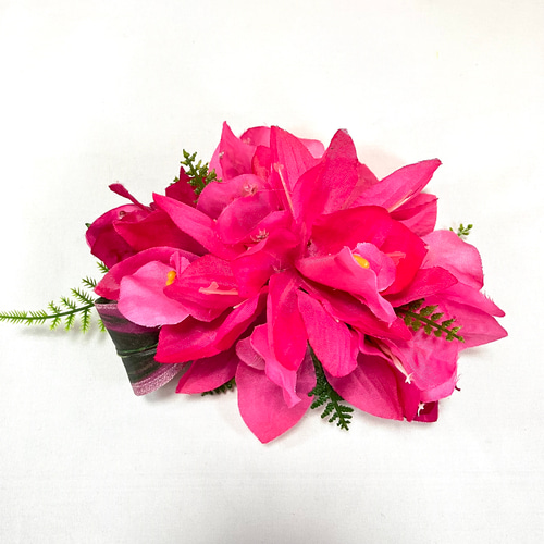 華やかなシンビジューム&ブーゲンビリア/フラダンス髪飾り/ブライダル