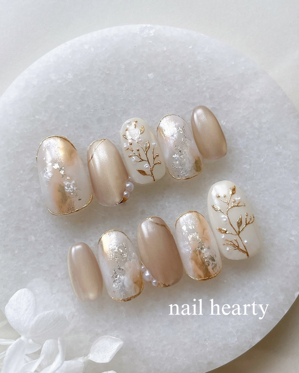 ネイルチップ　ニュアンスネイル　マグネット　ブライダルネイル　結婚式ネイル リュール ネイルチップ ブライダル ウエディング 結婚式