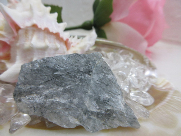 No.CR-322 天然石 原石 針入りザギマウンテンクォーツ(ブルー系