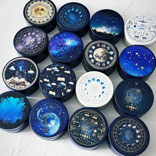 星空と夜空と天体柄のアルミ缶 小物入れ・アクセサリーケース その他