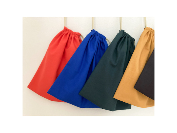 【カラーとサイズが選べる巾着袋】｜コップ袋｜給食袋｜体操着袋｜お着替え袋｜白衣袋｜入園入学グッズ 5枚目の画像