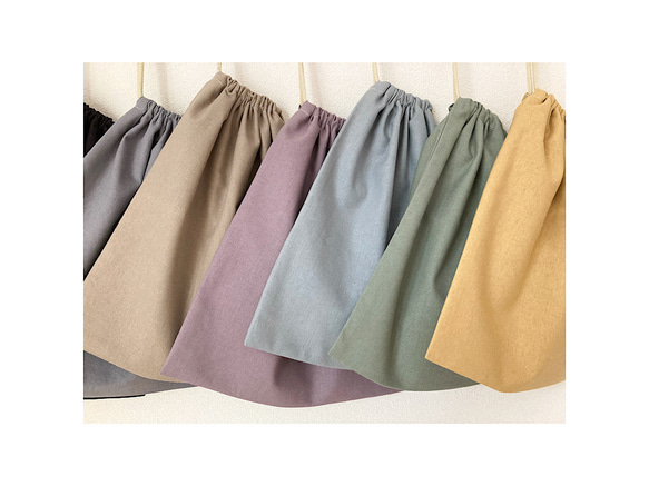 【カラーとサイズが選べる巾着袋】｜コップ袋｜給食袋｜体操着袋｜お着替え袋｜白衣袋｜入園入学グッズ 7枚目の画像