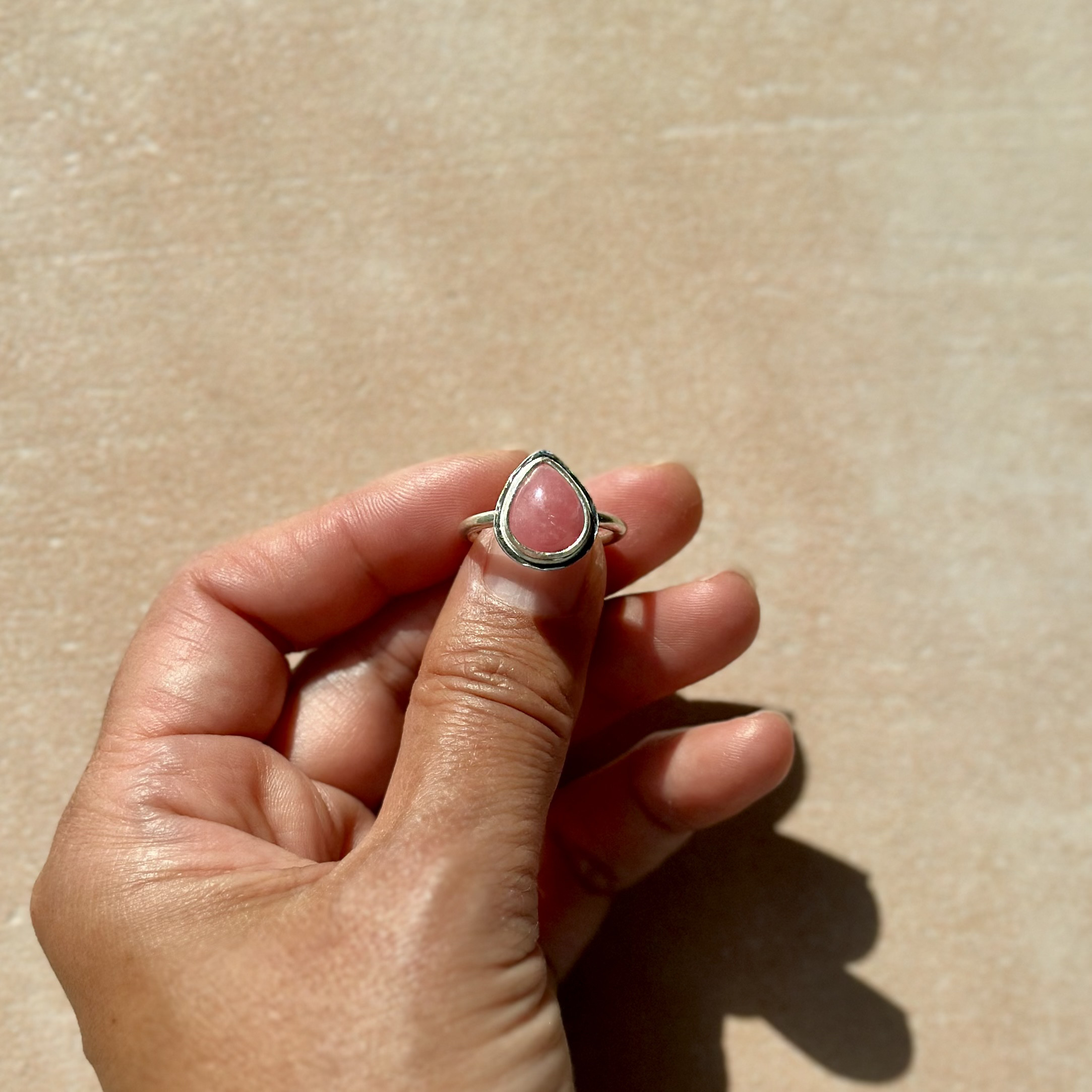 インカローズシルバーリング彫金silver950指輪ロードクロサイトネイティブアメリカンジュエリー