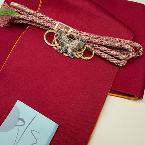 【2,000円ポッキリ企画】2807半幅帯＆立体蝶々帯留め・帯締め 化繊半幅帯 目玉商品】2700単衣半幅帯＆立体蝶々帯留め・帯締め 化繊半幅帯