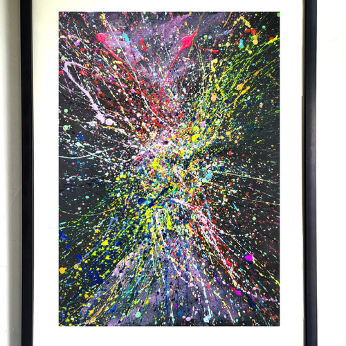 私たちの存在X / 抽象画 77×56㎝ B2 額縁セット 原画1点 モダン 私たちの存在X 2枚セット / 抽象画 77×56㎝ B2 額縁セット 原画1