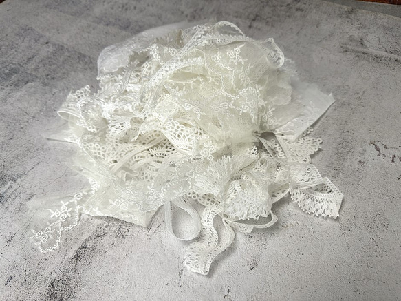 NEW ◆ 2m×8点 ◆ 訳ありレースの福袋 / ホワイト系 ◆ lace-No,193 3枚目の画像