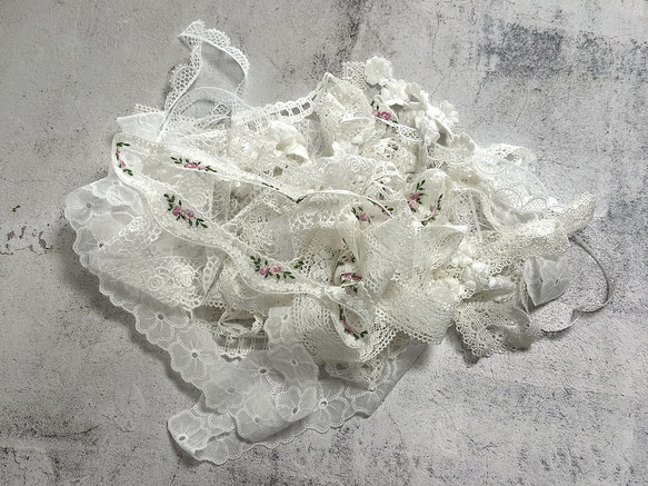 NEW ◆ 2m×8点 ◆ 訳ありレースの福袋 / ホワイト系 ◆ lace-No,193 13枚目の画像
