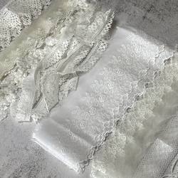 NEW ◆ 2m×8点 ◆ 訳ありレースの福袋 / ホワイト系 ◆ lace-No,193 1枚目の画像