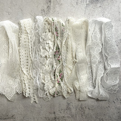 NEW ◆ 2m×8点 ◆ 訳ありレースの福袋 / ホワイト系 ◆ lace-No,193 11枚目の画像