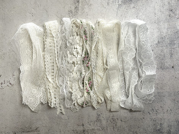 NEW ◆ 2m×8点 ◆ 訳ありレースの福袋 / ホワイト系 ◆ lace-No,193 11枚目の画像