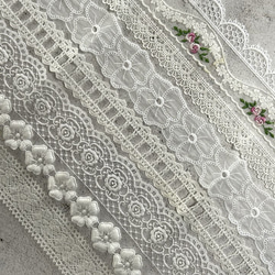 NEW ◆ 2m×8点 ◆ 訳ありレースの福袋 / ホワイト系 ◆ lace-No,193 10枚目の画像