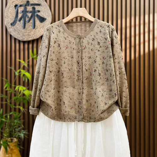 夏物＊ヨーガンレール麻縮み＊ロング羽織りチュニック＊ババグーリ 夏物＊ヨーガンレール麻縮み＊ロング羽織りチュニック＊ババグーリ