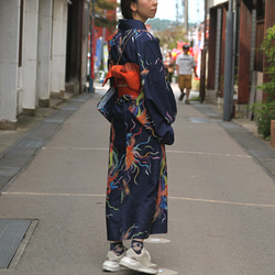 九谷焼作家が描く文様 ユニセックス浴衣・帯セット 鳳凰【KUTANI×KIMONO】 16枚目の画像